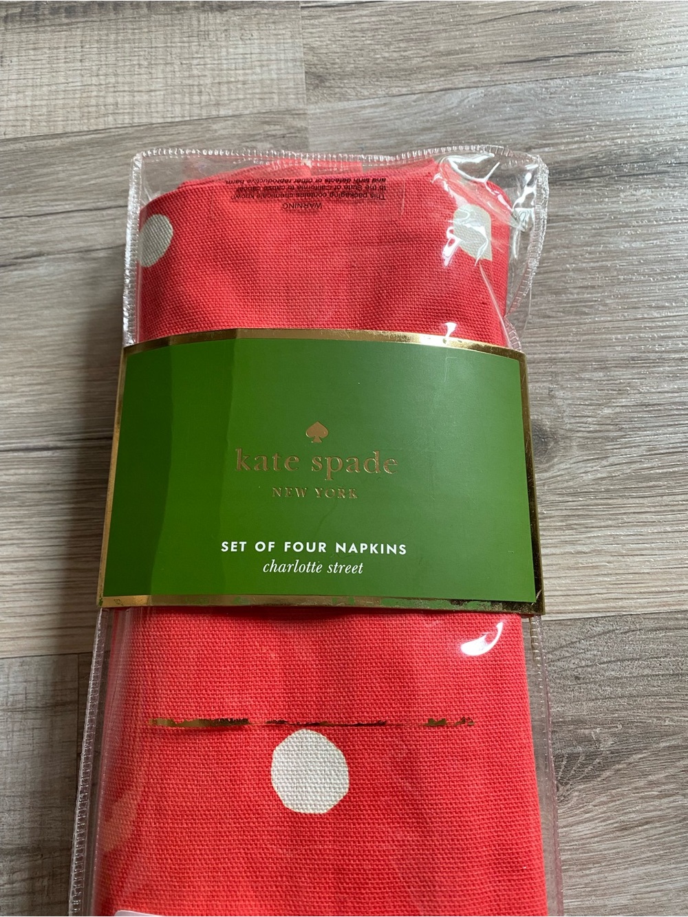 kate spade dark coral and White Polka Dot Napkins - Charlotte Street